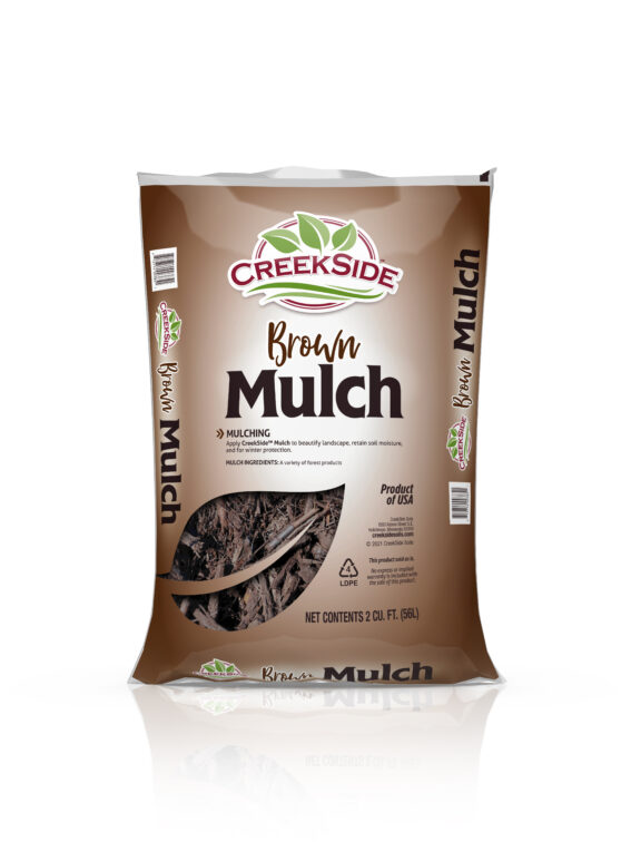 Bag of brown mulch